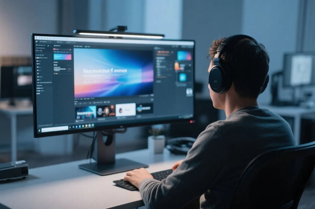 用户在桌面电脑上享受双赢的沉浸式娱乐体验